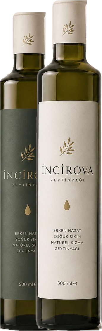 İNCİROVA ikili masa üstü servis seti — 500 ml cam şişeler